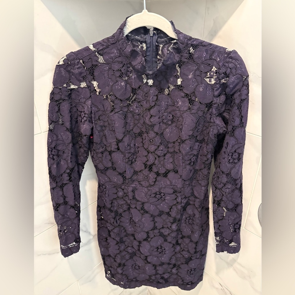 Betsey Johnson Beautiful Floral Dark Purple Lace Dress!